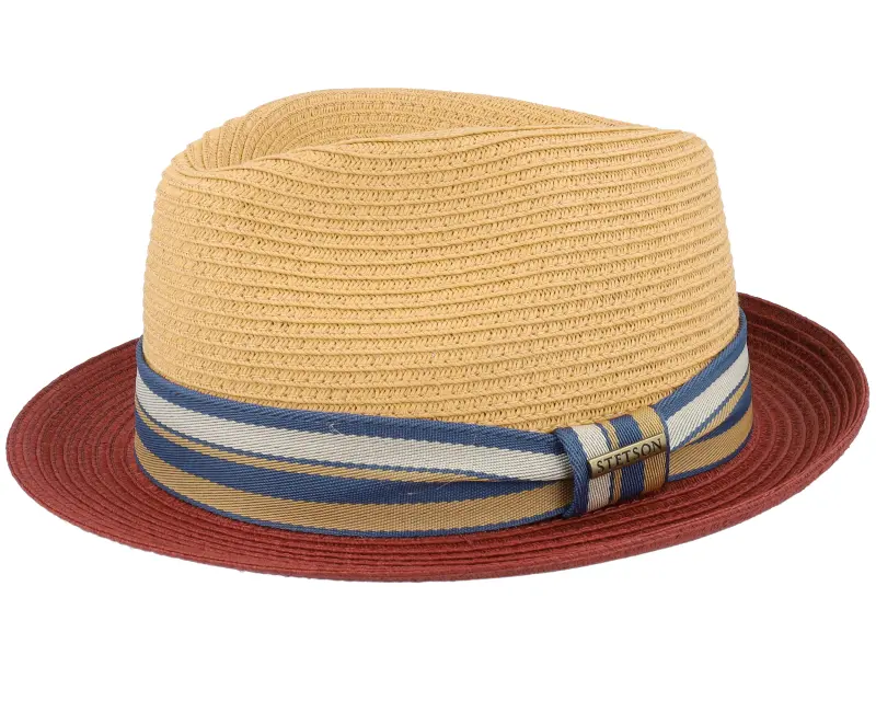 Stetson Red/Beige Trilby Straw Hat online