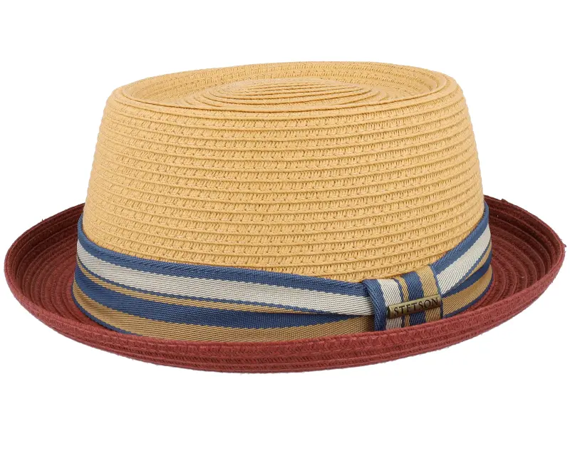 Stetson Toyo Red/Beige Pork Pie Straw Hat online
