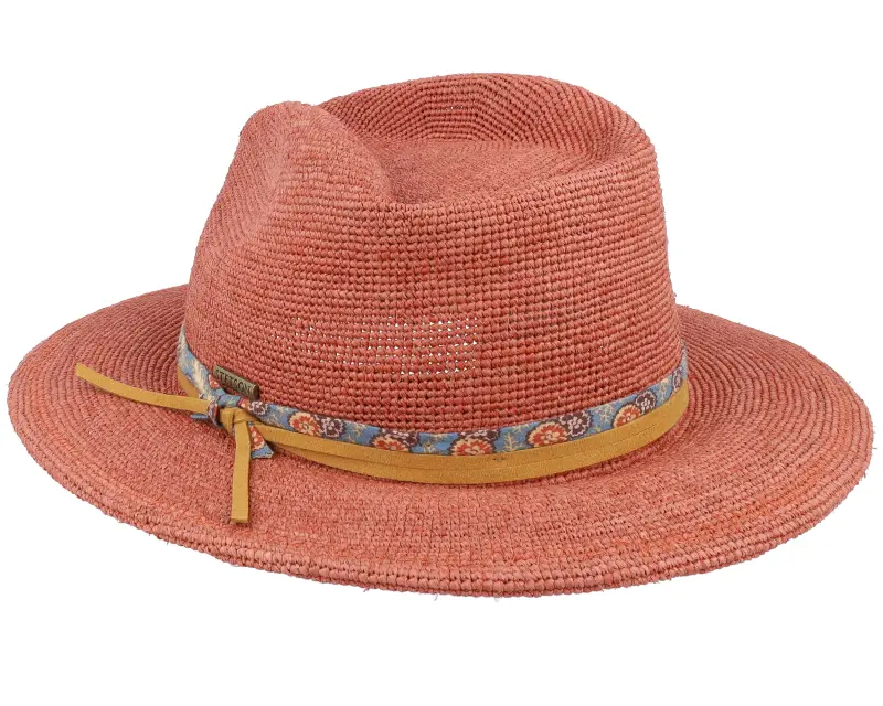 Stetson Traveller Raffia Crochet Burned Orange Straw Hat online