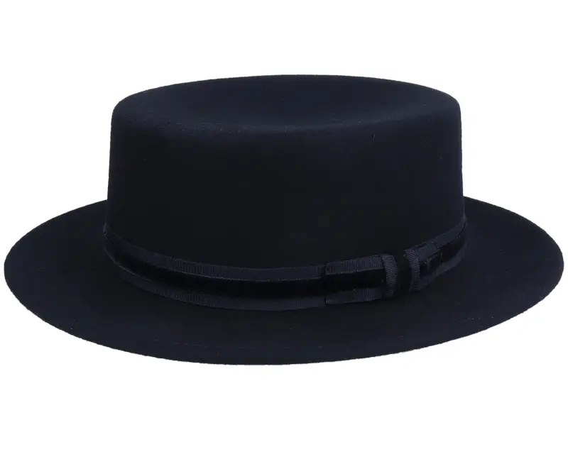 Sur la tête Bernadette Black Boater Hat online