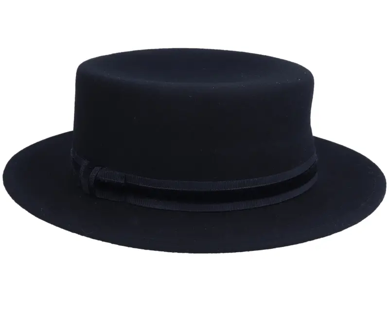 Sur la tête Bernadette Black Boater Hat online