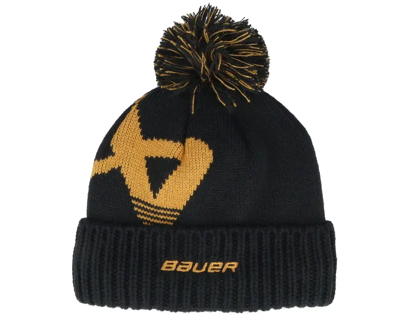 Bauer Intarsia Knit Black/Yellow Pom online