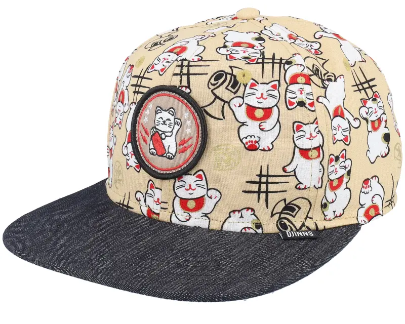 Djinns Kids Lucky Cat Linen Black Snapback online