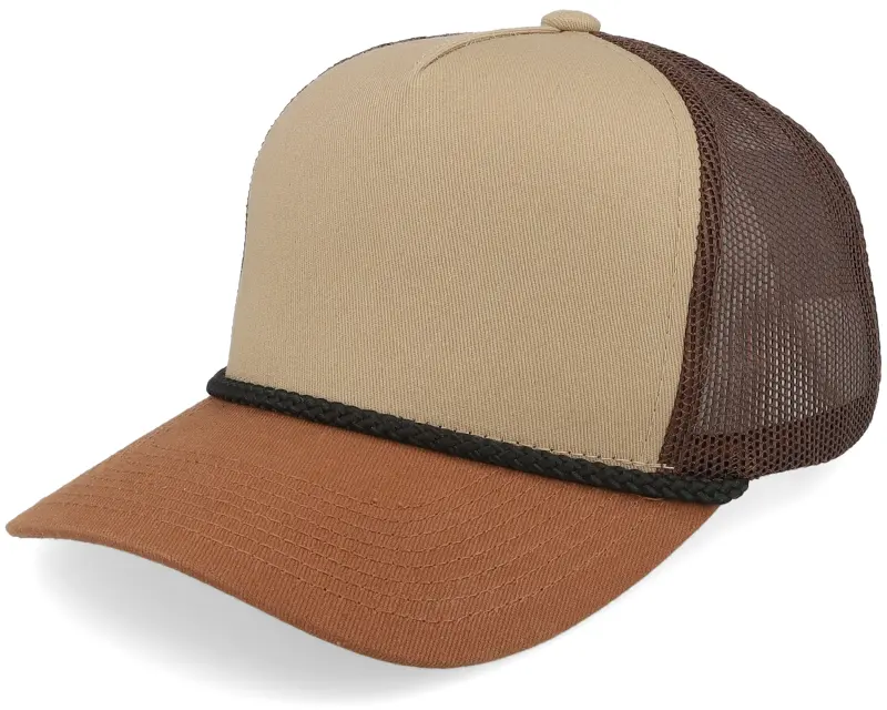 Equip Kids Rope Khaki/Brown/Caramel Brim/Black A-Frame Trucker online