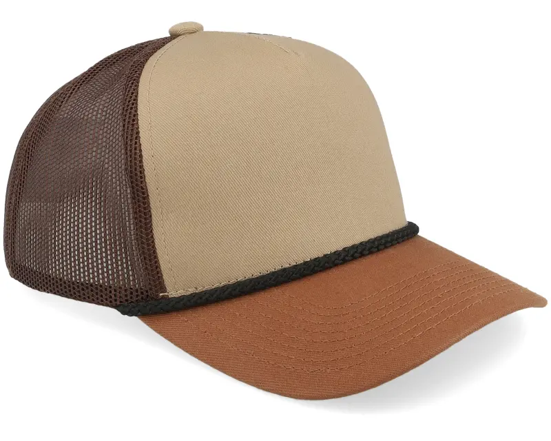 Equip Kids Rope Khaki/Brown/Caramel Brim/Black A-Frame Trucker online