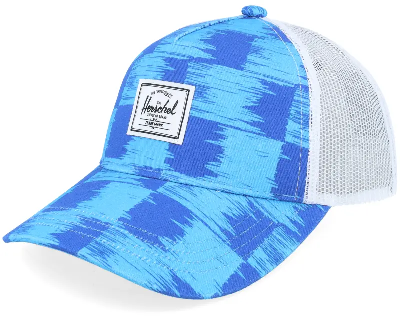 Herschel Kids Whaler Cap Check Yourself Dazzling Blue A-Frame Trucker online