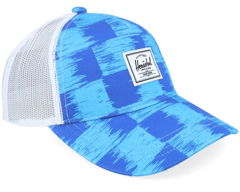 Herschel Kids Whaler Cap Check Yourself Dazzling Blue A-Frame Trucker online