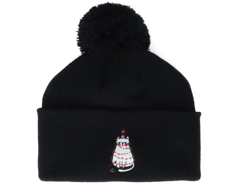 Ho-Ho-Hats Kids Christmas Tree Cat Black Pom Pom Beanie – Iconic online