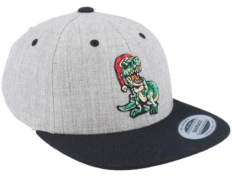 Ho-Ho-Hats Kids Dino T-rex Santa Heather Grey/Black Snapback – Kiddo Cap online