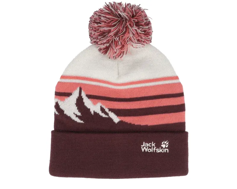 Jack Wolfskin Kids Stripy Pompom Beanie K Amaranth Pom online
