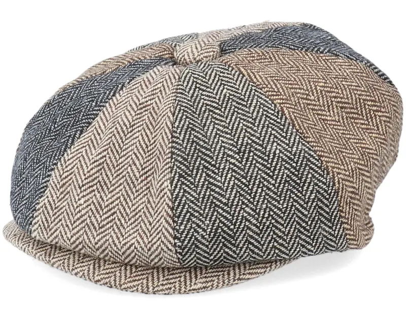 Jaxon & James Kids Herringbone Infant Patch Newsboy Beige/Black/Brown Flat Cap online