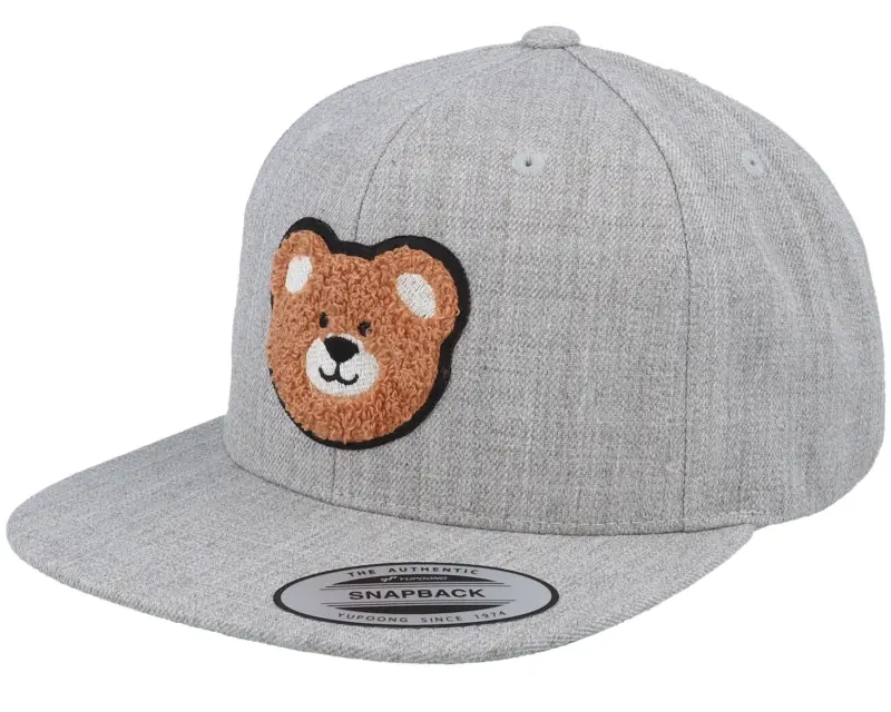 Kiddo Cap Bear Chenille Patch Heather Grey Snapback online