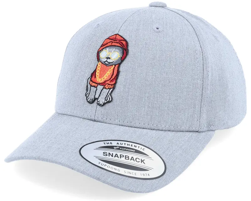 Kiddo Cap Hoodie Cat Patch Heather Grey Adjustable online