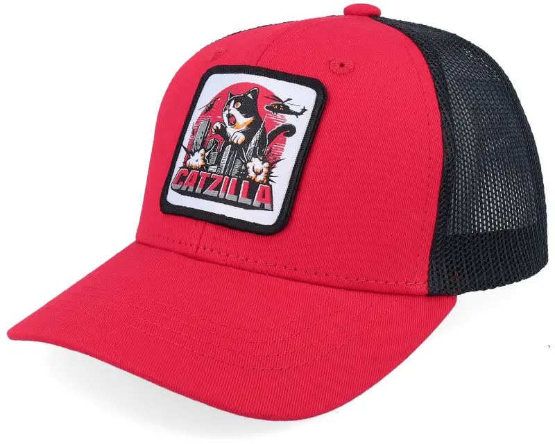 Kiddo Cap Kids Catzilla Patch Red/Black Trucker online