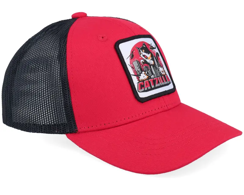 Kiddo Cap Kids Catzilla Patch Red/Black Trucker online
