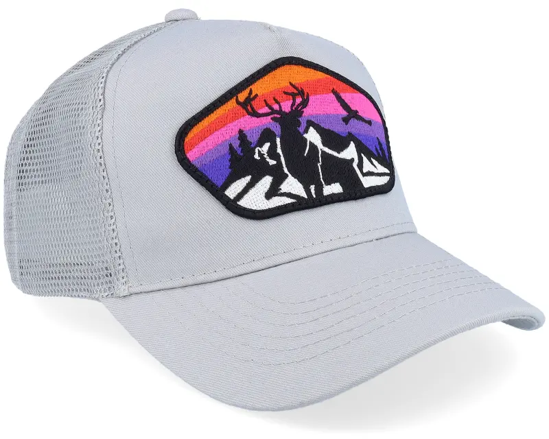 Kiddo Cap Kids Colorful Deer Big Patch Light Grey Trucker online