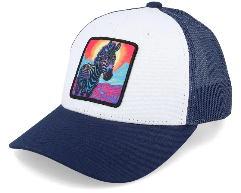 Kiddo Cap Kids Colorful Zebra Patch White/Navy Trucker online