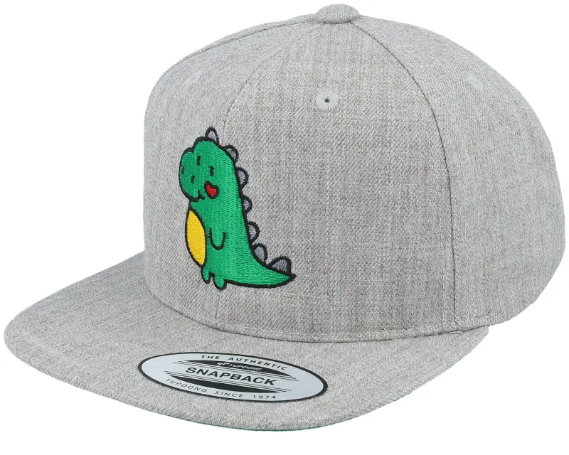 Kiddo Cap Kids Cute Green Dinosaur Grey Snapback online