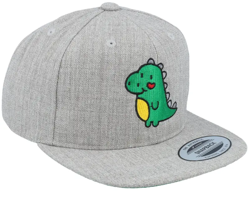 Kiddo Cap Kids Cute Green Dinosaur Grey Snapback online