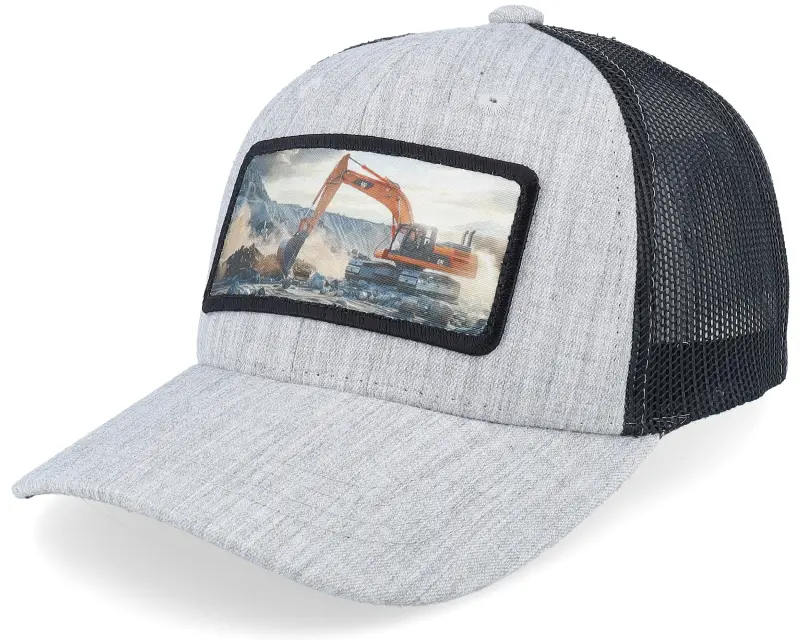 Kiddo Cap Kids Excavator Patch Heather Grey/Black Trucker online