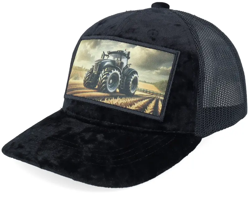 Kiddo Cap Kids Farming Tractor Patch Velvet Black Trucker online