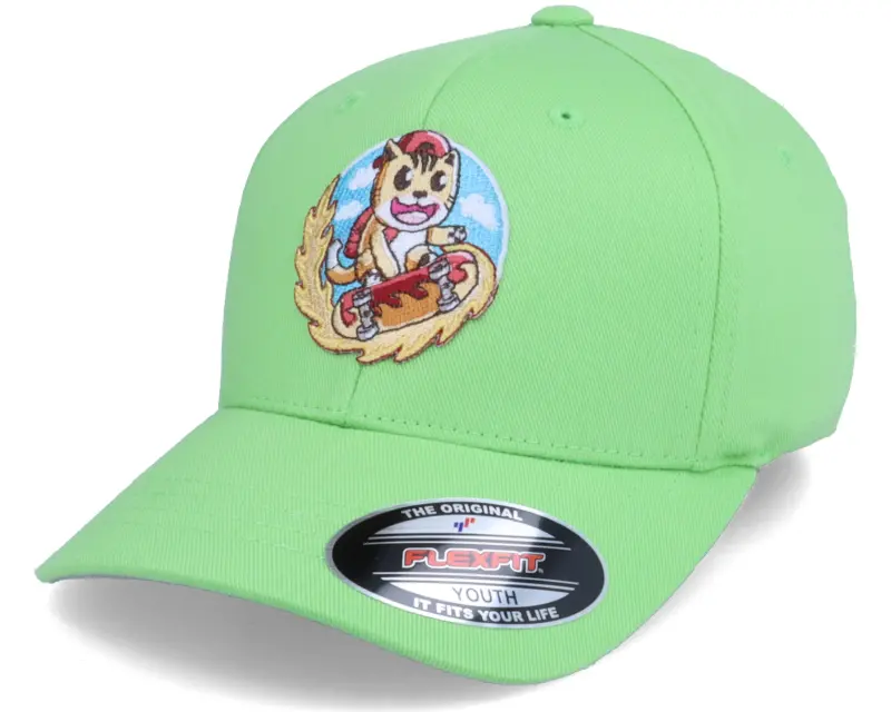 Kiddo Cap Kids Flame Boarder Skater Cat Apple Green Flexfit online