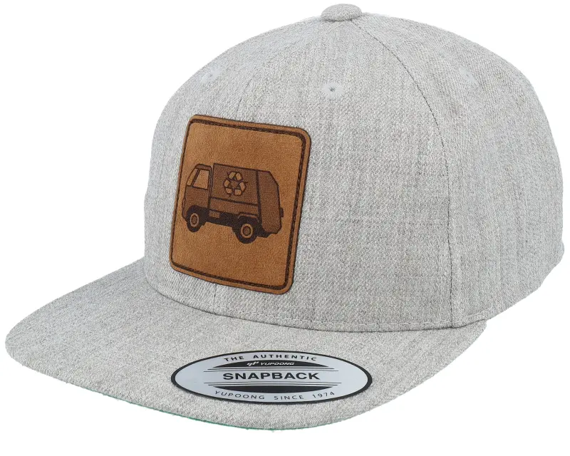 Kiddo Cap Kids Garbage Truck Engraved Patch Heather Grey online