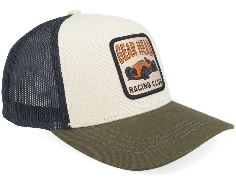 Kiddo Cap Kids Gear Head Racing Club Ivory/Black/Dark Mash A-Frame Trucker online