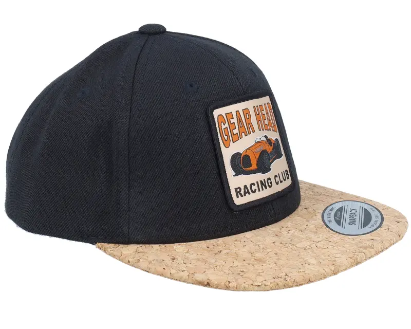 Kiddo Cap Kids Gear Head Racing Club Patch Black/Cork Snapback online