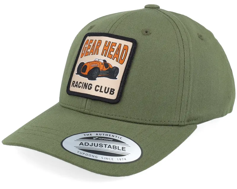 Kiddo Cap Kids Gear Head Racing Club Patch Olive Adjustable online
