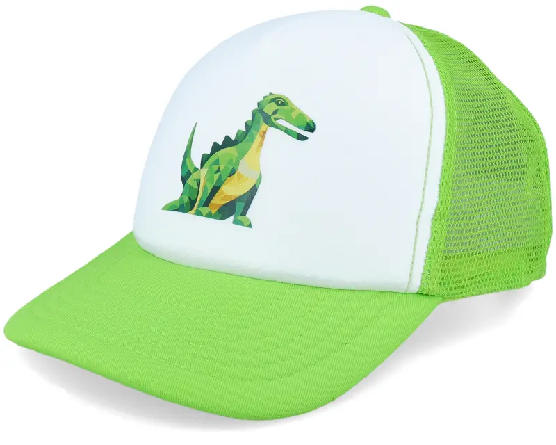 Kiddo Cap Kids Geometry Dinosaur Limegreen/White Foam Trucker online
