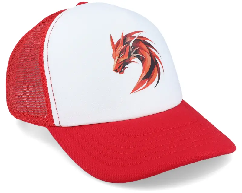 Kiddo Cap Kids Geometry Dragon Red/White Foam Trucker online