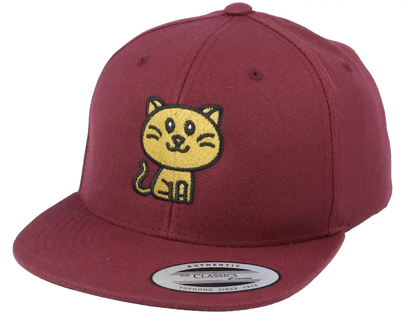 Kiddo Cap Kids Golden Kitty Maroon Snapback online