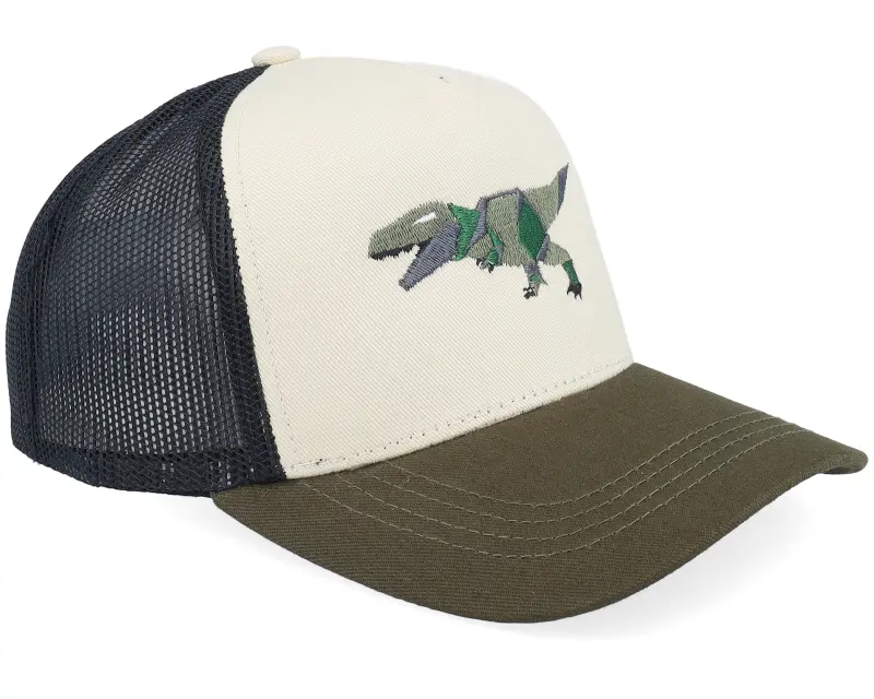 Kiddo Cap Kids Green Paper T-rex Stone/Black/Olive A-frame Trucker online