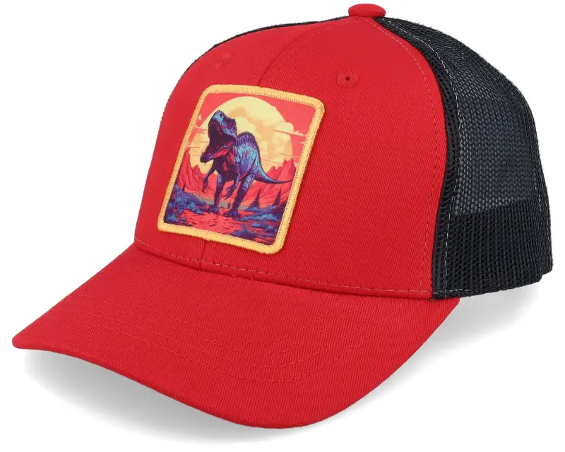 Kiddo Cap Kids Kids T-rex Red/Yellow Patch Scarlet/Black Trucker online
