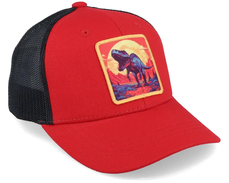 Kiddo Cap Kids Kids T-rex Red/Yellow Patch Scarlet/Black Trucker online