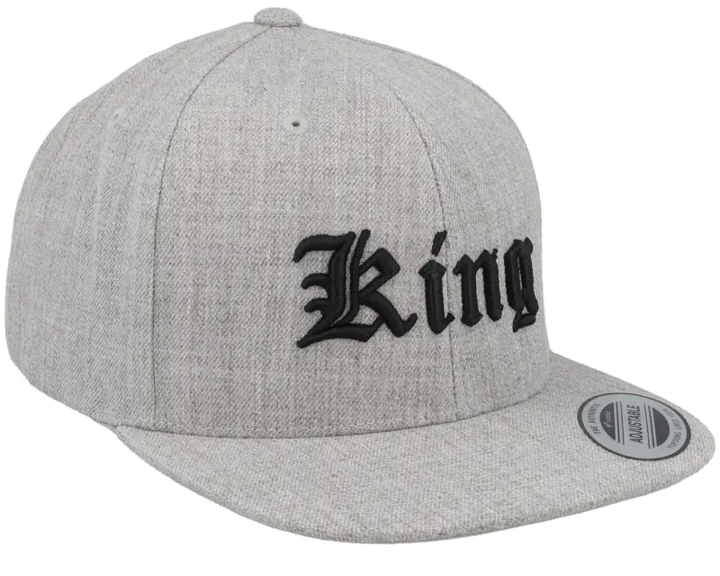Kiddo Cap Kids King Old English 3d Heather Grey Snapback online