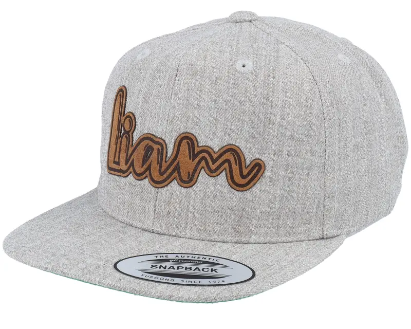 Kiddo Cap Kids Liam Engraved Patch Heather Grey Snapback online