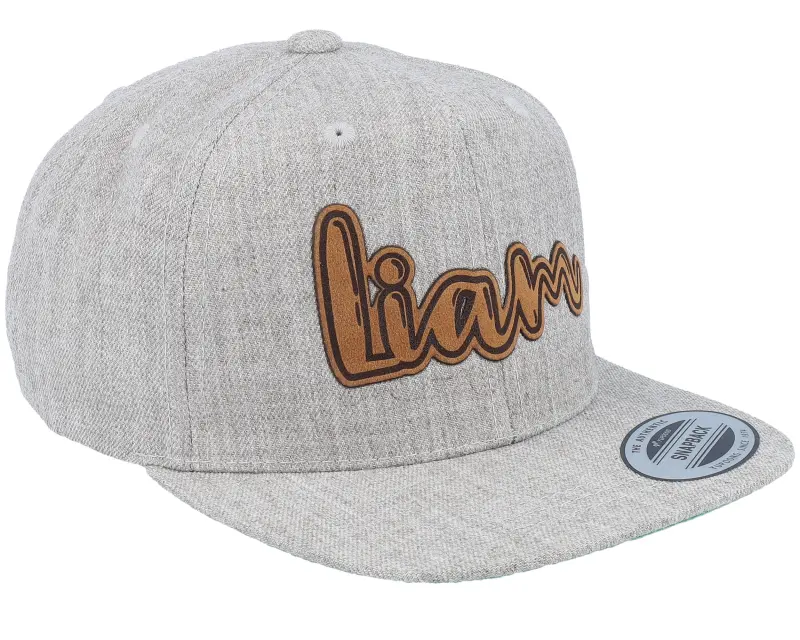 Kiddo Cap Kids Liam Engraved Patch Heather Grey Snapback online