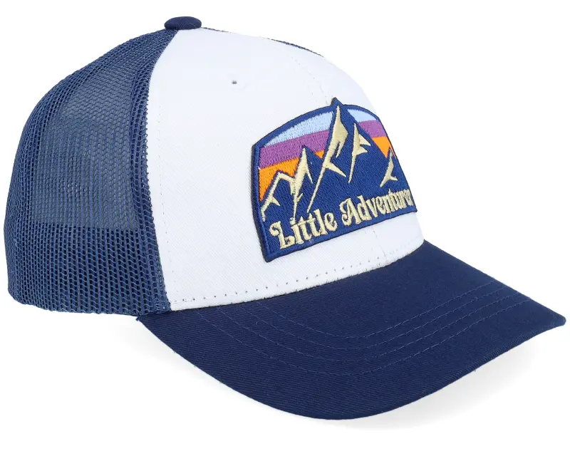 Kiddo Cap Kids Little Adventurer Mountain Patch White/Navy Trucker online