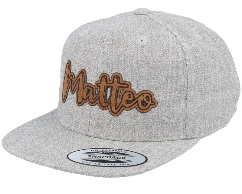 Kiddo Cap Kids Matteo Engraved Patch Heather Grey Snapback online