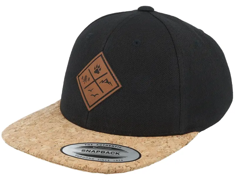 Kiddo Cap Kids Nature & Animal Icons Engraved Black/Cork Snapback online