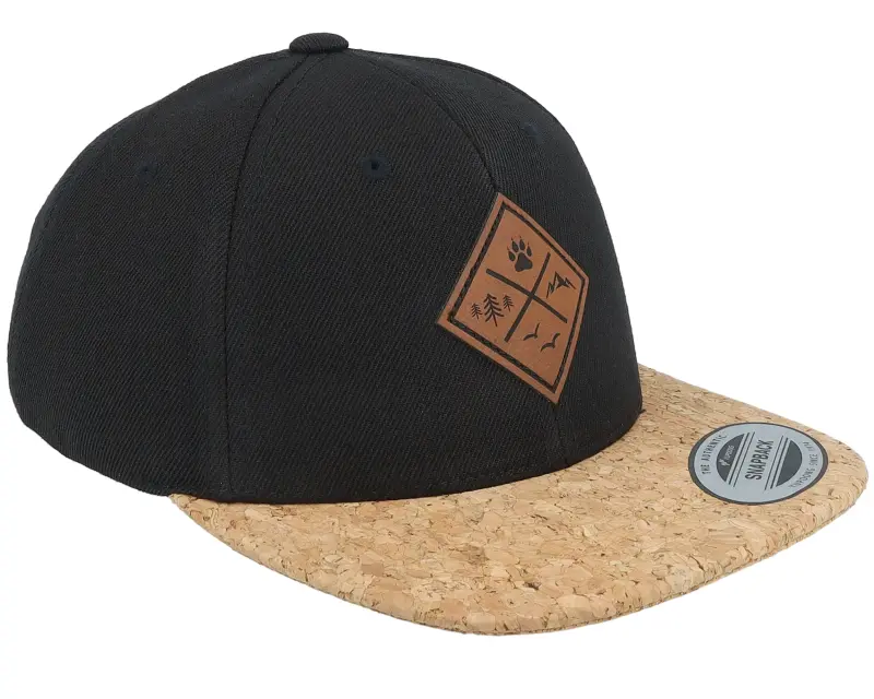 Kiddo Cap Kids Nature & Animal Icons Engraved Black/Cork Snapback online