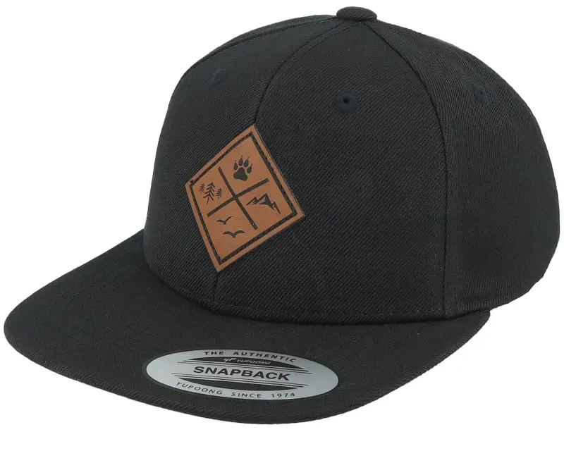 Kiddo Cap Kids Nature & Animal Icons Engraved Black Snapback online