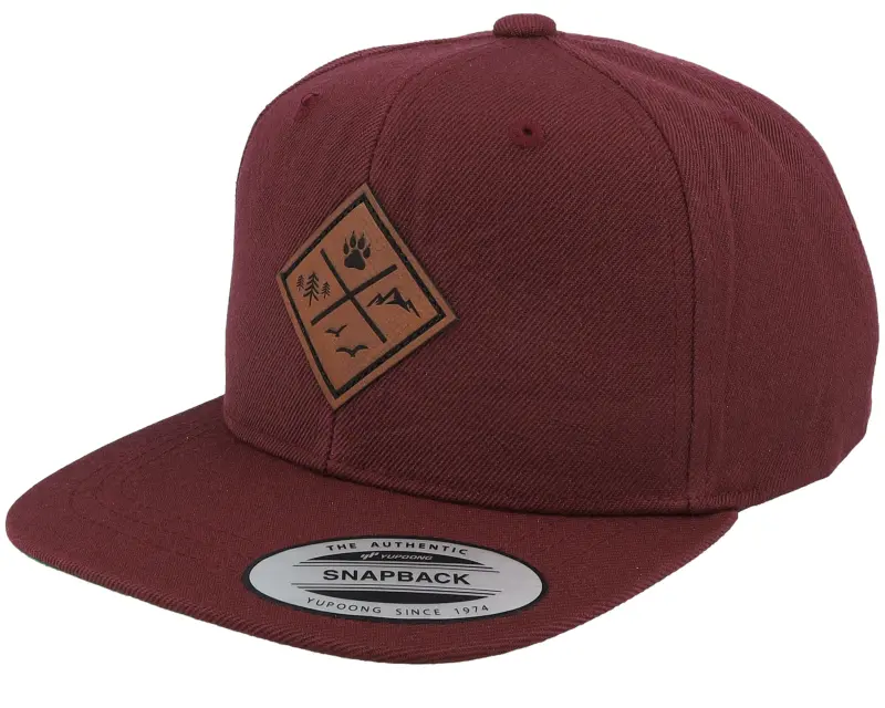 Kiddo Cap Kids Nature & Animal Icons Engraved Maroon Snapback online