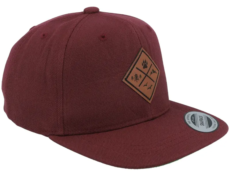 Kiddo Cap Kids Nature & Animal Icons Engraved Maroon Snapback online