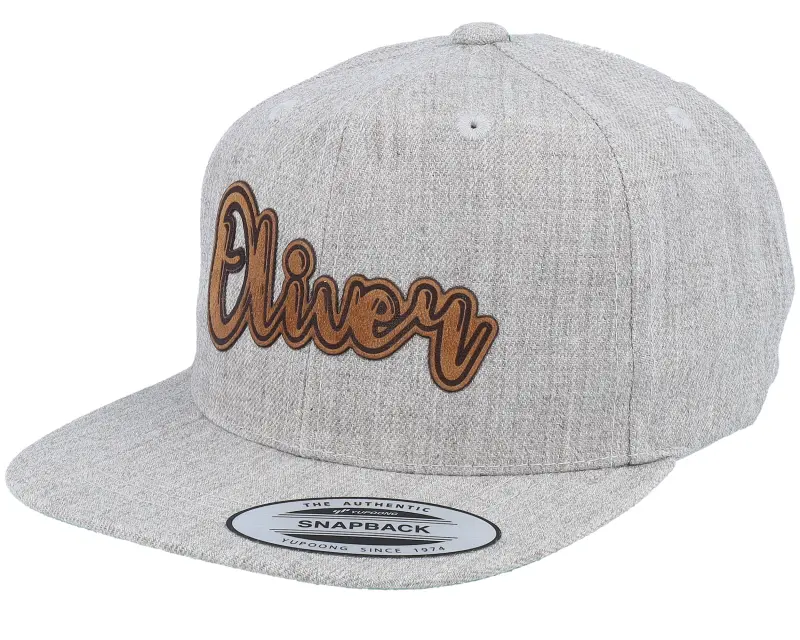 Kiddo Cap Kids Oliver Engraved Patch Heather Grey Snapback online