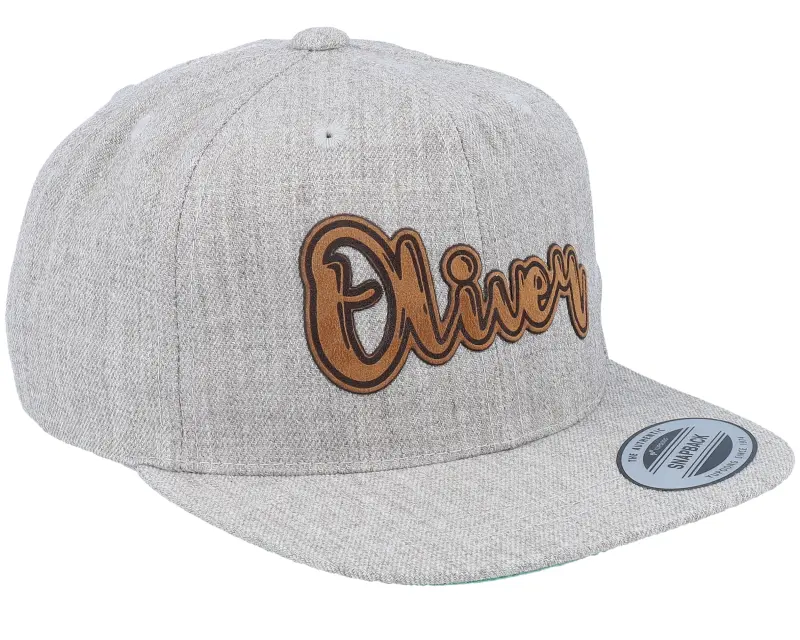 Kiddo Cap Kids Oliver Engraved Patch Heather Grey Snapback online