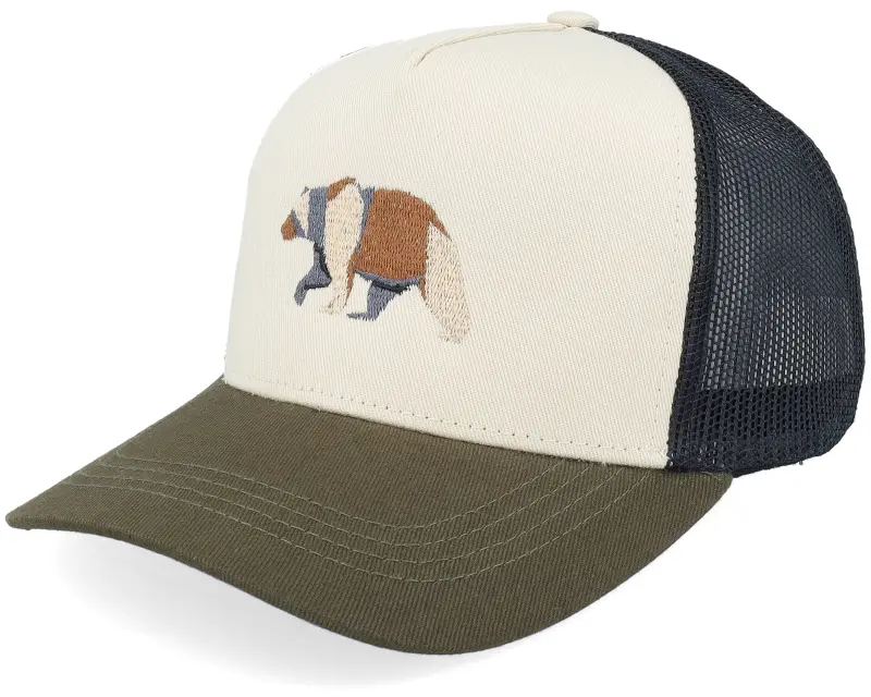 Kiddo Cap Kids Origami Paper Bear Stone/Black/Olive A-frame Trucker online