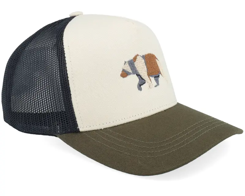 Kiddo Cap Kids Origami Paper Bear Stone/Black/Olive A-frame Trucker online
